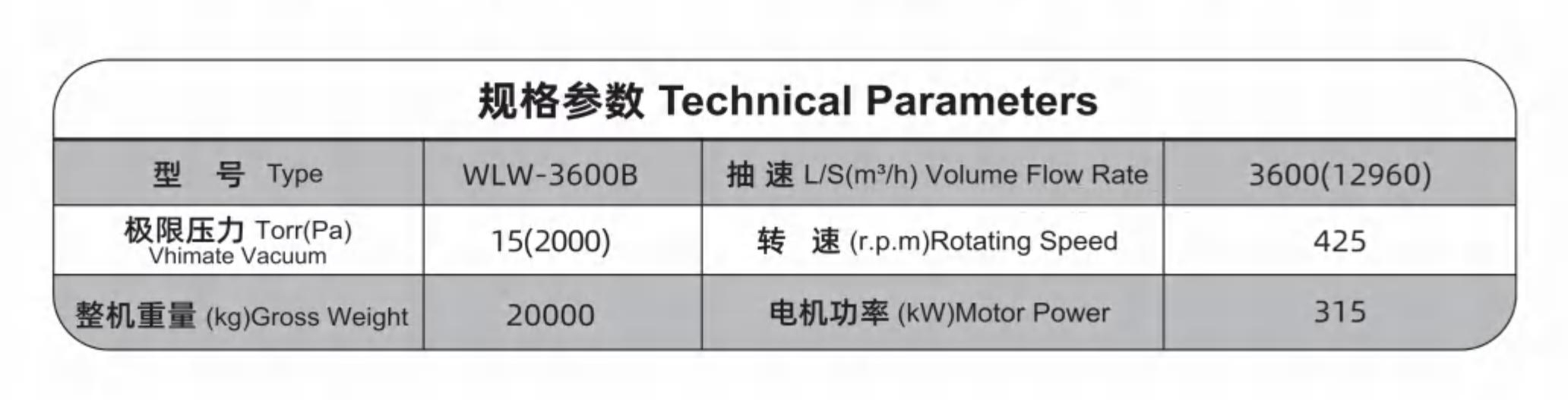 WLW-3600B型往复立式无油真空泵